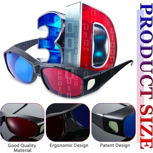 Κομψά κόκκινα μπλε γυαλιά 3D, σκελετός υψηλής ελαστικότητας Tr90, αναπνεύσιμος 2