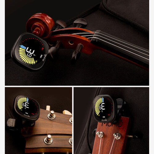 High-Sensitivity Tuner for Stringed Instruments, Compact Size Rechargeable via USB, Versatile Tuning Modes Easy to Use, Clear Display for Dark 1