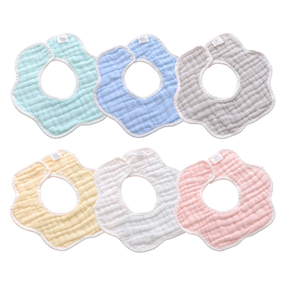 Baby Drooling Towel with Snap Closure, Breathable Fabric Muslin Bibs for Feeding and Teething, Adjustable Fit 8-Layer Cotton Gauze Protection, Soft