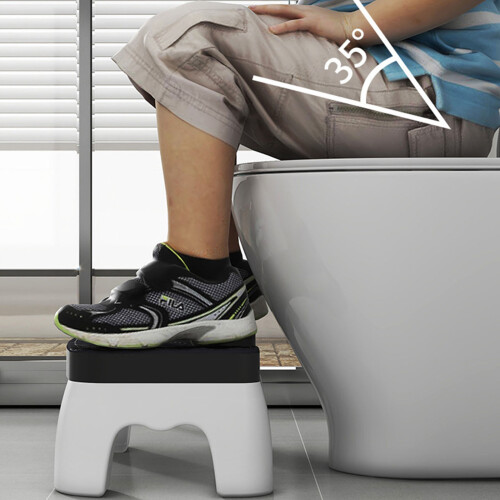 Tabouret de toilette réglable en hauteur-Blanc perle 2