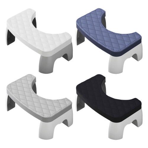 Tabouret de toilette réglable en hauteur-Blanc perle 1
