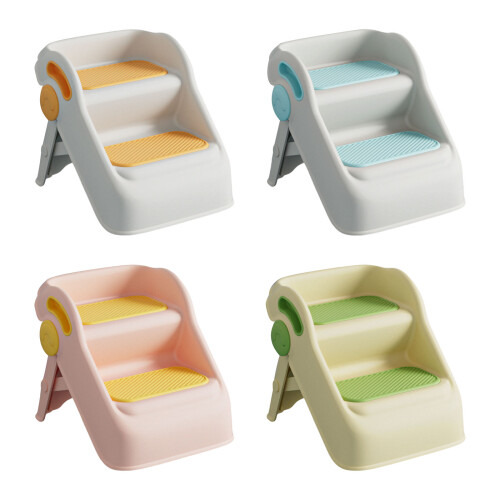 Wide Step Stool Foldable Anti Tilt Design Not Slip Base-pinkk 2