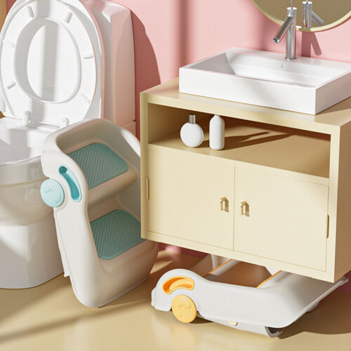 Klappbarer Tritthocker, rutschfester Badezimmerhocker mit-Grün 2