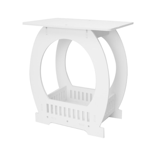 Minimalist Space Efficient Bedsides Table with Smooth Round Foot