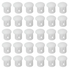 30 Pieces White Hole Plugs Buttons for Concealing-6mm Buckle