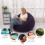 Soft Flocking Inflatable Sofa Chair Bed Foldable Lounge-Blue 3