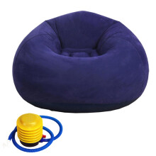 Lit chaise longue gonflable Convertible en PVC, peu-Bleu