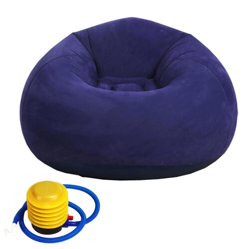 Space Saving Convertible Air Sofa Bed Foldable Design Soft-Blue