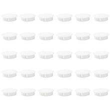 30Pcs White Flush Type Panel Plugs Screw Caps Cover-20mm Buckle