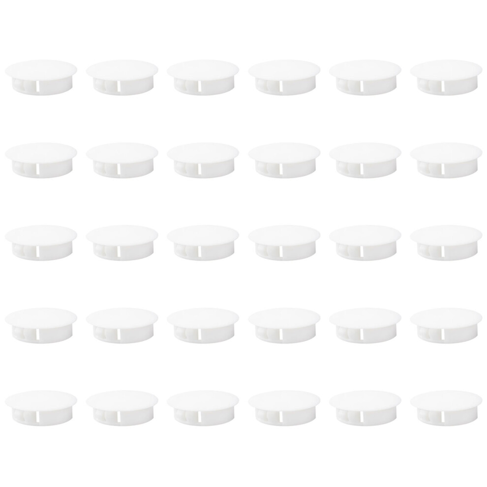 30Pcs White Plastic Hole Plugs For Covering Cabinet-20Mm Buckle 7732000526442