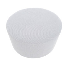 Polyester hoes voor ronde Ottomaanse kruk Machinewasbare-Wit
