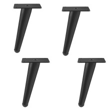 4 stuks ijzeren meubelsteunpoten vervanging taps-Zwart 25cm