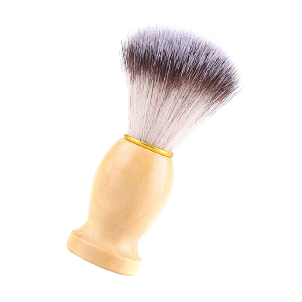 Shaving Brush with Wooden Handle Men's Razor Stand Boar Bristles Beard Trimmer Cleaner