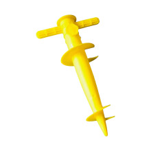 Ancrages de sol portables en plastique, piquets de tente-Jaune
