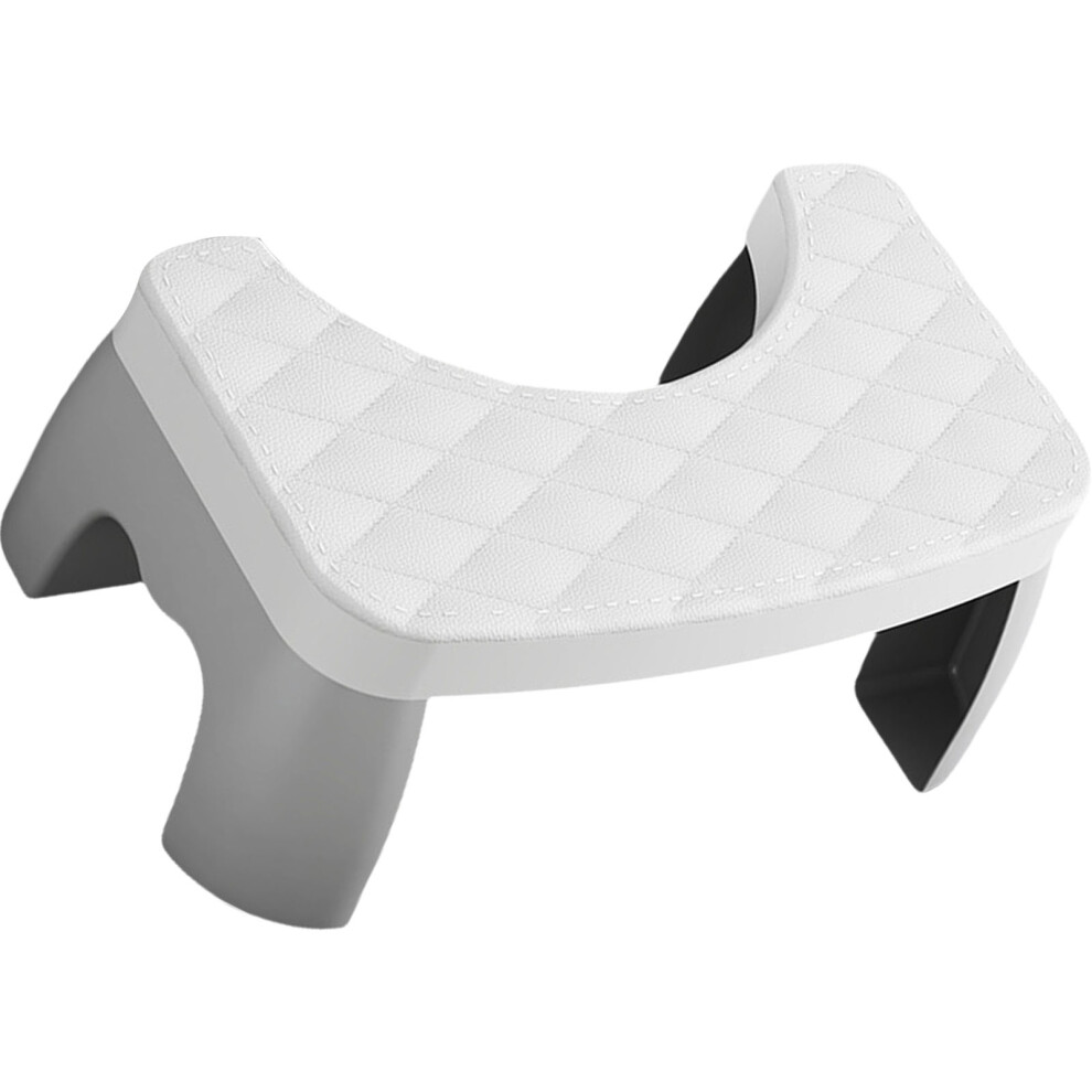 White Bathroom Step Stool For Seniors Toddlers Antislip-Pearl