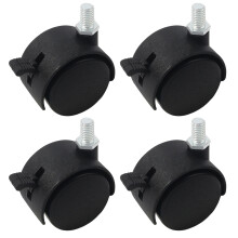 4pcs Caster Wheels with Brakes Metal & Plastic Furniture-L