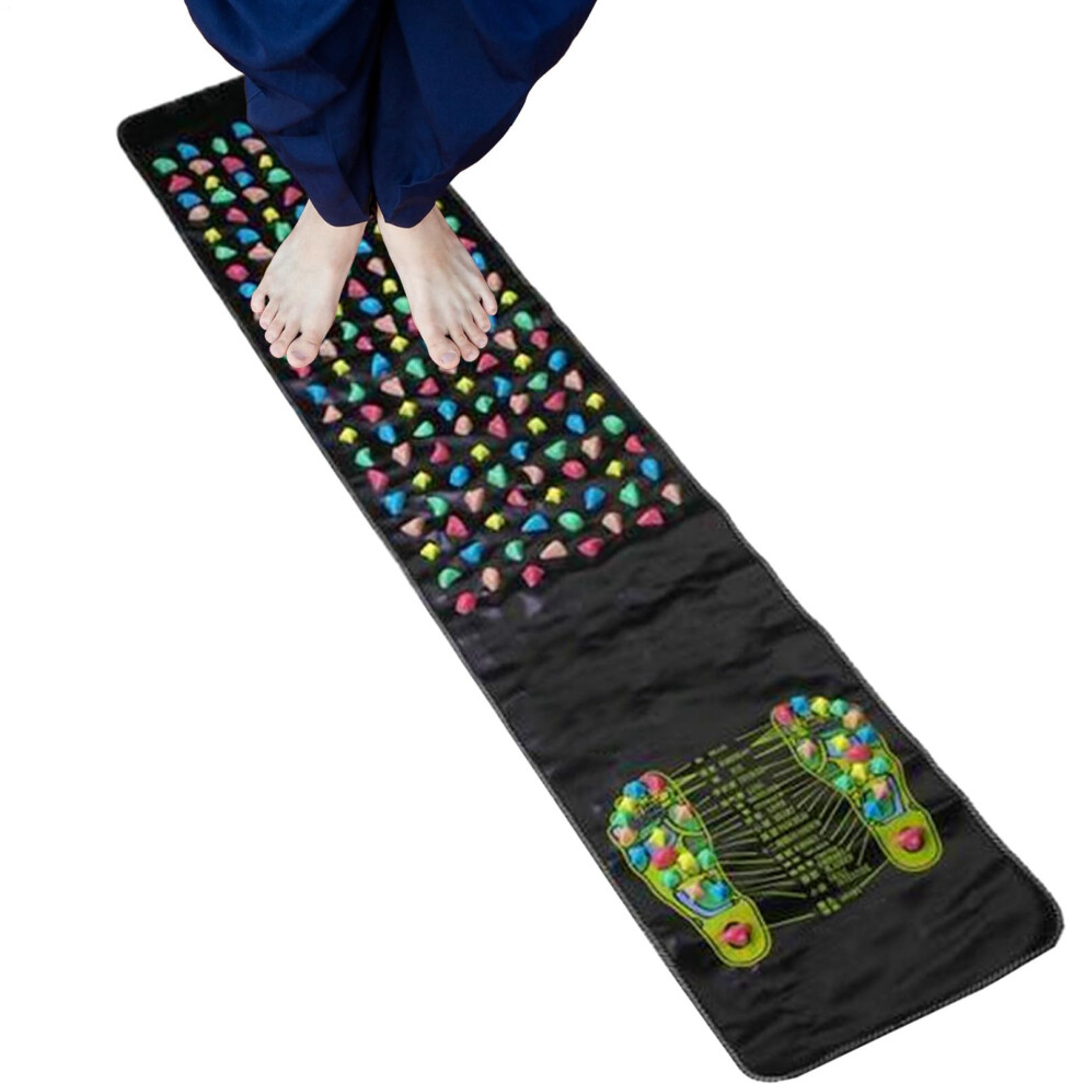 Foot Massage Mat with Adjustable Acupressure Blocks, Foldable NonSlip Reflexology Pebble Pad