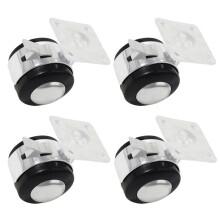 4 Pack Low Profile Quiet Rolling Caster Wheels For Cabinets &-L