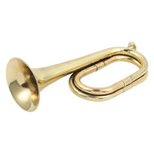 Brass Cavalry Trumpet, Brass Horn Pocket Trumpet, Brass Instruments, Toy Trumpet Gold for Orchestra, Festival Atmosphere Performances for Beginners