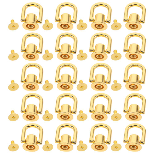 100St Gouden D Ring Stud Te Bevestigen Voor Leren Tassen 2