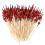 200Pcs Bamboo Fruit Picks Red Cocktail Sticks for Party Appetizers 1