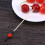 200Pcs Bamboo Fruit Picks Red Cocktail Sticks for Party Appetizers 3