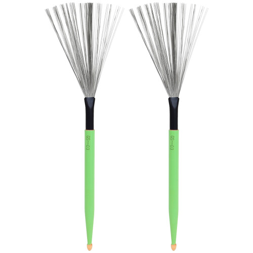 1Paar Jazz Drum Borstel Handvat Carbon Groen 2