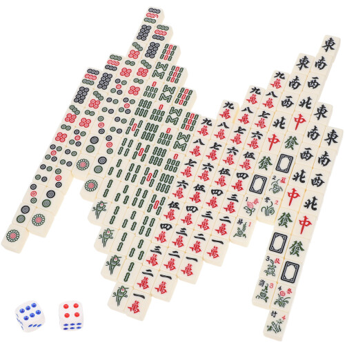 2Sets Chinese Mahjong Set Compact Voor Camping Feest En Thuis 1
