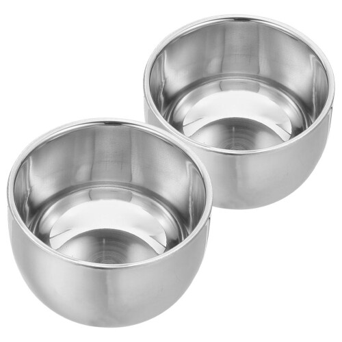 10Pcs Silver Metal Shaving Cup Double Layer Durable Foam Bowl 2