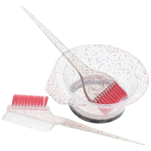 3Sets Haarfärbe- Pink Mit Stabilem Und Mischschale PP