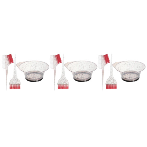 3Sets Haarfärbe- Pink Mit Stabilem Und Mischschale PP 1