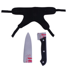2Stk Halloween Geschirr Haustier Kurzplüsch Blutiges Design