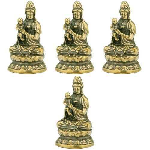 4Stk Messing Avalokitesvara Statue Für Zuhause 2
