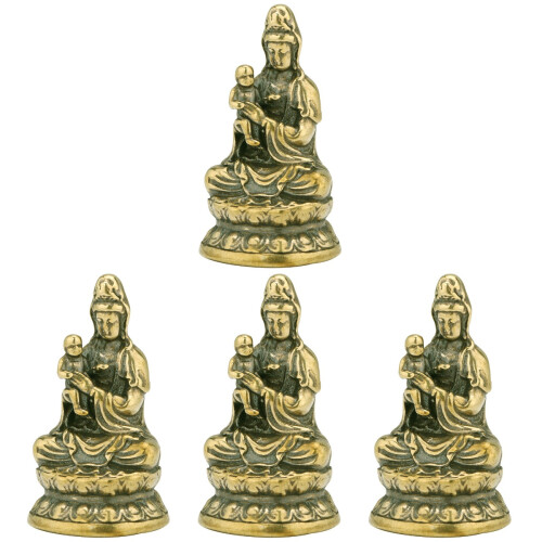 4Stk Messing Avalokitesvara Statue Für Zuhause 1