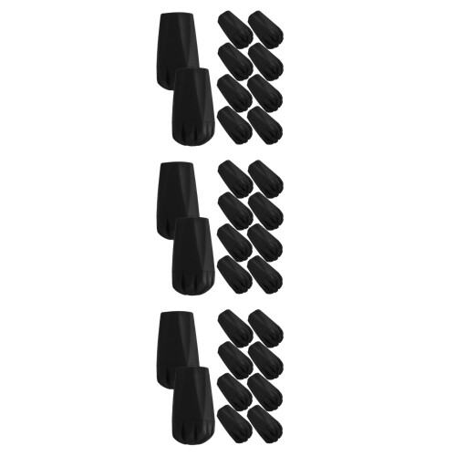30Pcs Universal Black Rubber Tips for Walking Sticks Non-Slip Durable 2