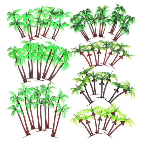 155Ud Miniatura Plástico Verde Para Decoración Tropical