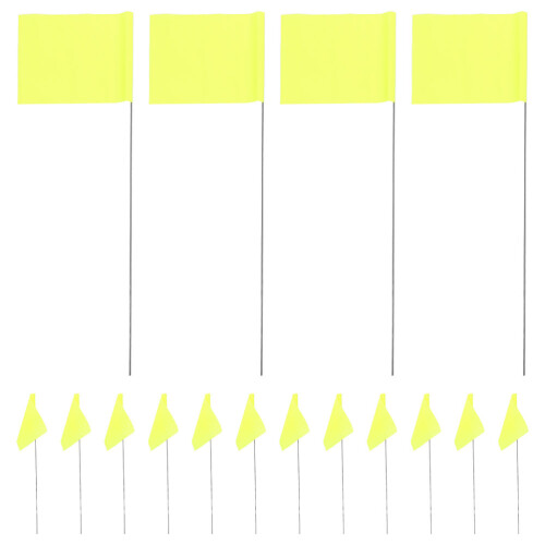 200Pièces Petits Drapeaux Jaunes Pour Marquage Extérieur