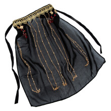 2Pièces Voile À Glands Noir Voile Femme Mascarade Hanfu Chic