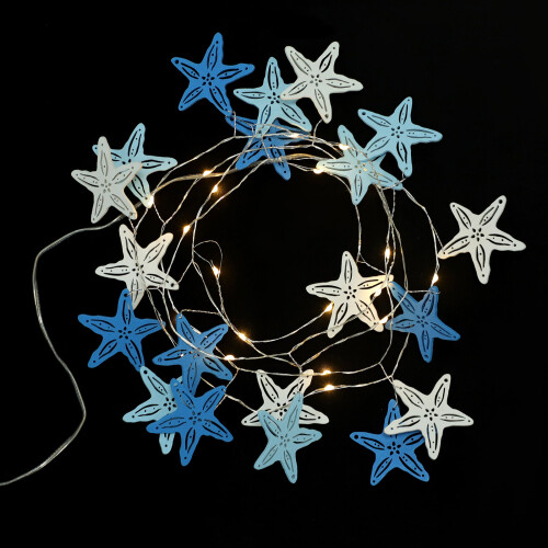 5Pcs Ocean Style Wooden Party String Lights Battery LED Light Decor 2