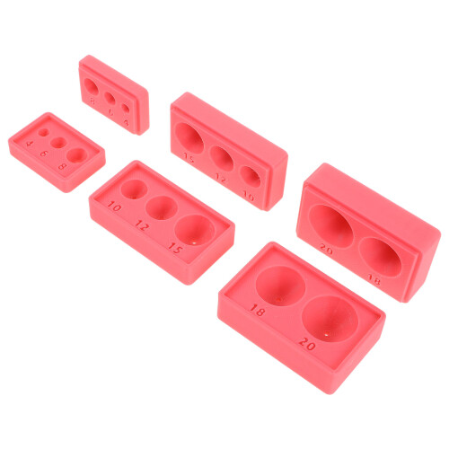 9Pcs Plastic Clay Tools Red Bead Molds with Measuring Tool for DIY Use