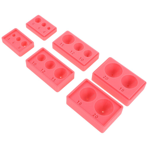 9Pcs Plastic Clay Tools Red Bead Molds with Measuring Tool for DIY Use 2