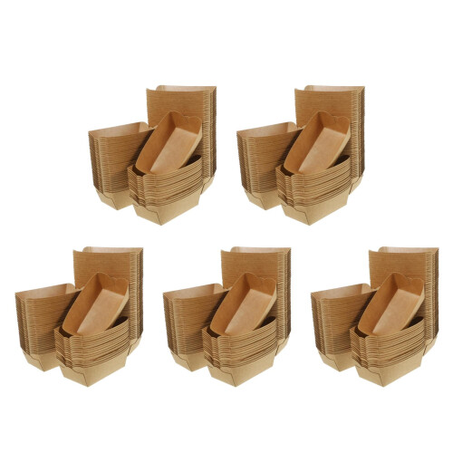 500Pcs Paper Snack Boxes Grease-Resistant Kraft for Dessert Packing 2