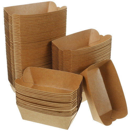500Pcs Paper Snack Boxes Grease-Resistant Kraft for Dessert Packing 1