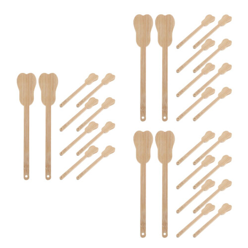 30Pcs Khaki Bamboo Fan Sticks for DIY Handheld Fan Frames Wedding Use 2