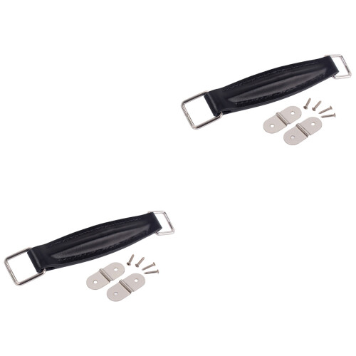 2Pz Tracolla Nera in Pelle PU Per E Speaker Chitarra 2