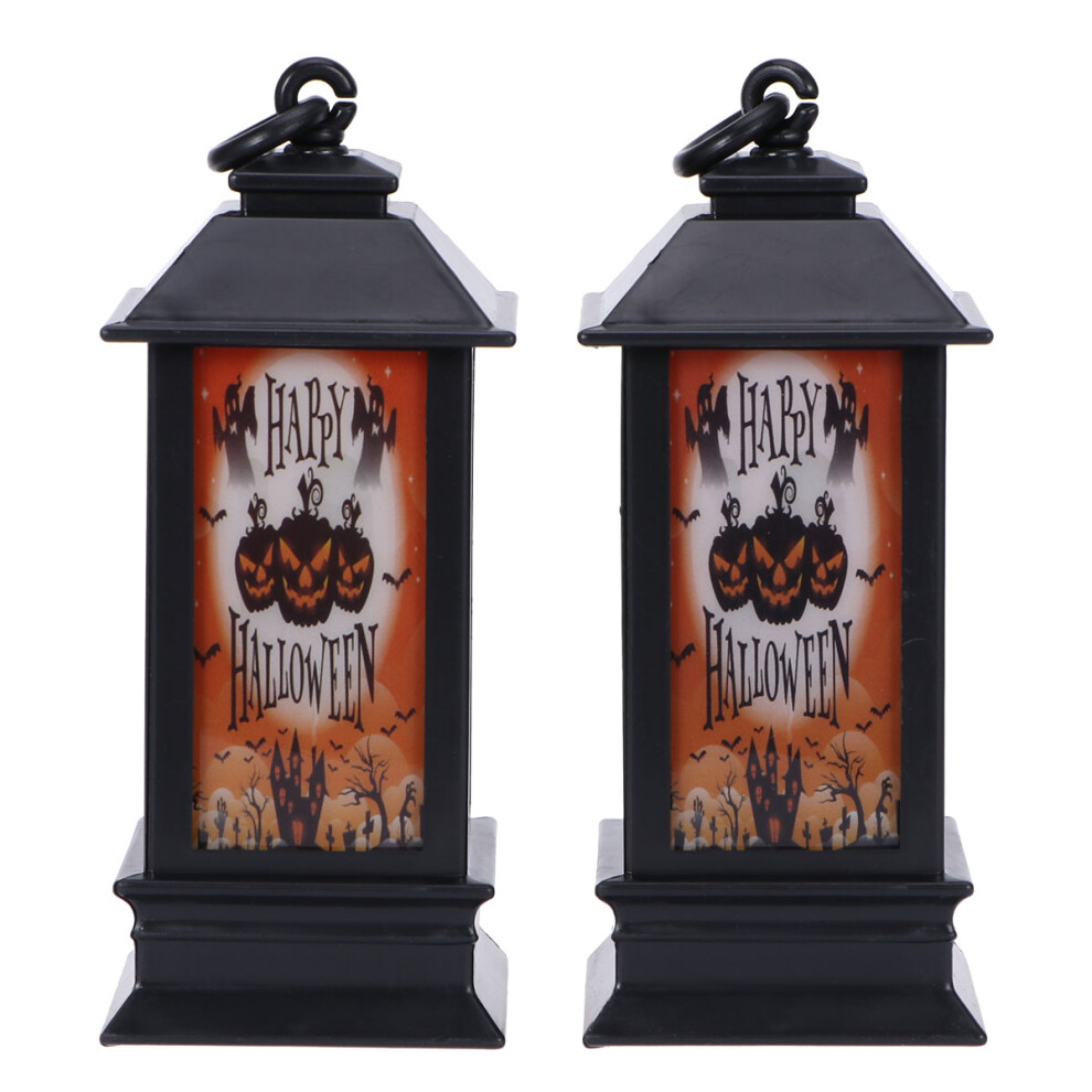 4Szt Dekoracyjna Latarnia Led Halloween Czarna Do OśWietlenia Nocy-image