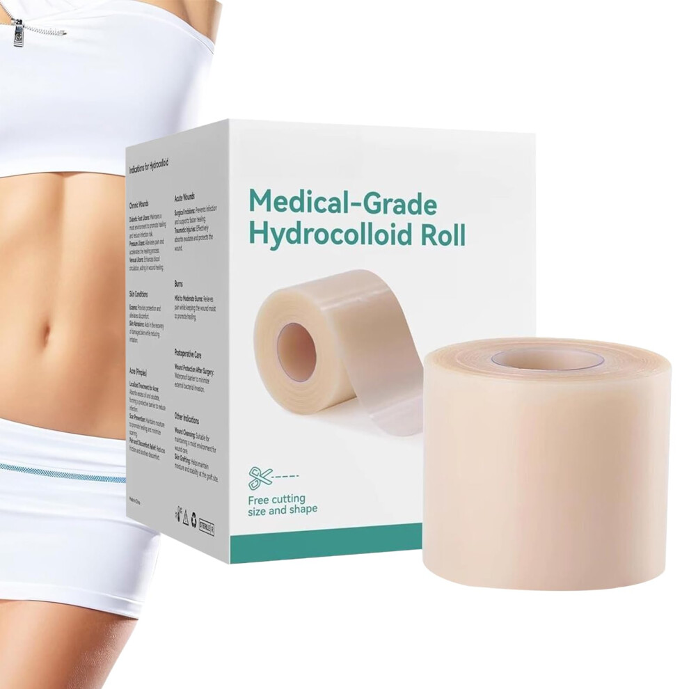 Hydrocolloid Tape For Wound Care, 16.4Ft Cuttable Waterproof Patch Roll With Longlasting Adhesion 9412369362698