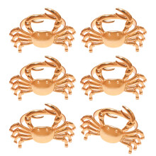 Elegante servettenhouders met Crablet-patroon, metalen-Rose goud