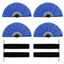 Chinese Folding Fan Retro Handheld Fan Plastic-Royal Blue