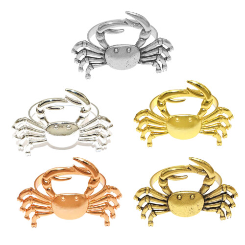 Elegant Crablet Pattern Napkins Holders Metal Dining-Silver 1